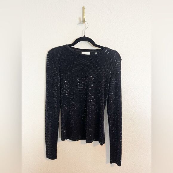 7 for all Mankind Sparkle Tee in black size small - Picture 4 of 8